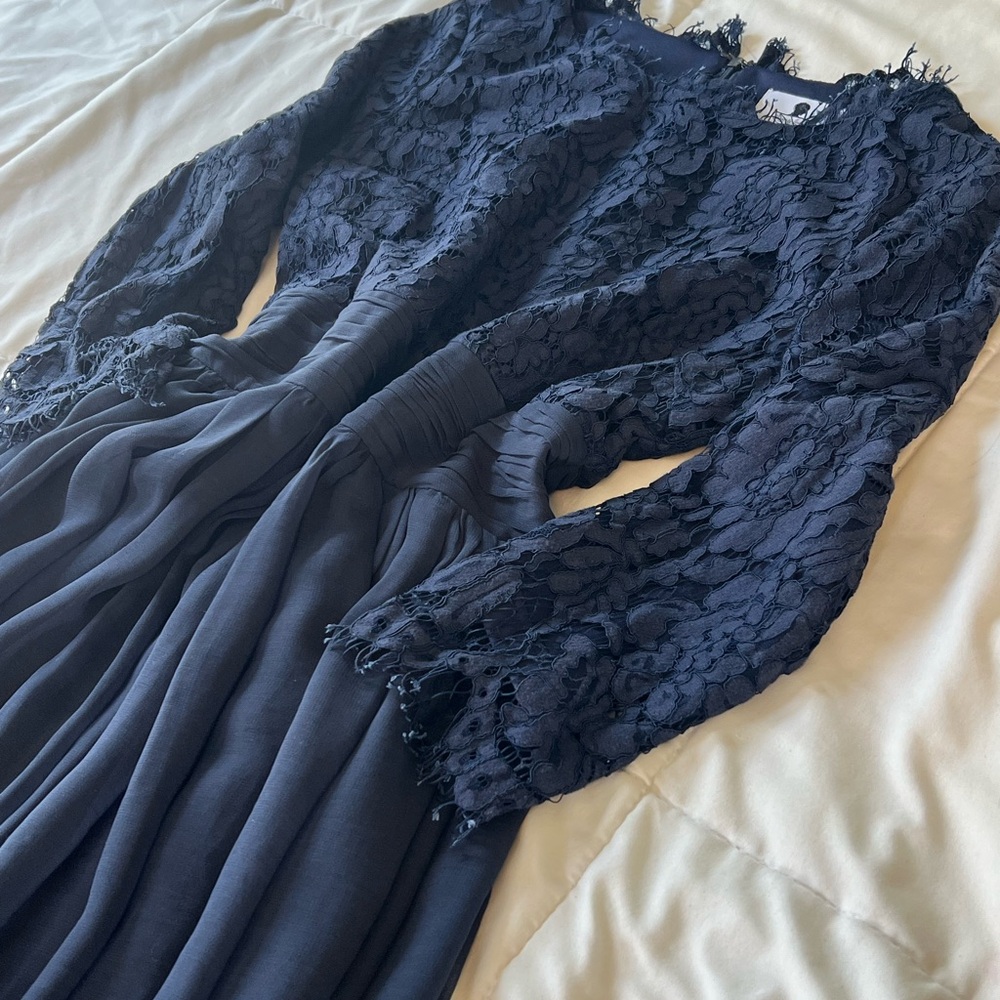 Dainty Jewells Blue Bishop Sleeve Maxi Gown
